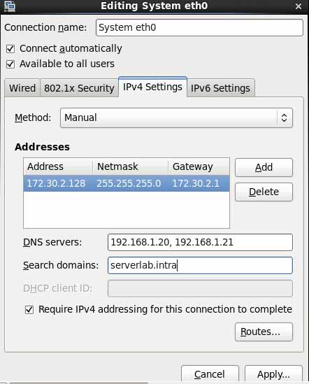 CentOS Static IP