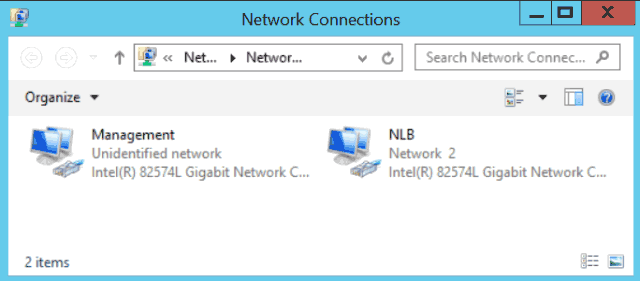 Interfaces réseau Windows Server 2012