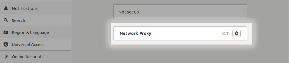 Network settings proxy icon